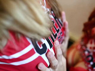 Young cheerleaders dance and seduce you