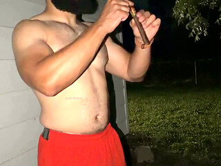 Muscle Cub Cigar and Cum Outdoors