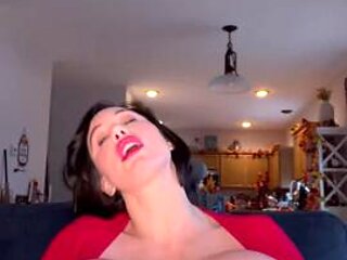 Brit Eliz Red Leather JOI: Big Tits, Amateur  Babe Porn