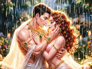 Desi Close-Up Kissing with Gold Jewelry