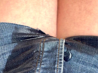 pissing in my denim shorts