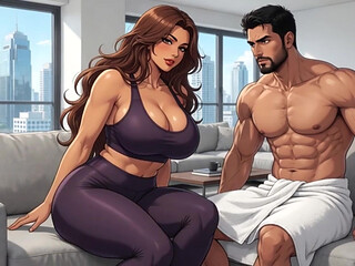 Married Woman Has Hot Secret Sex with Stepbrother After Laptop Delivery While Husband Waits Outside (ai Generated)