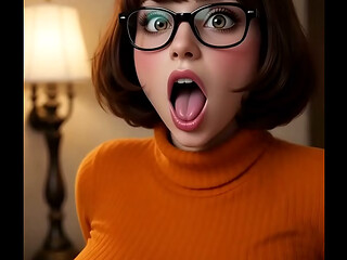 Velma Dinkley cobra vida mostrando sus ricas tetas y enorme culo