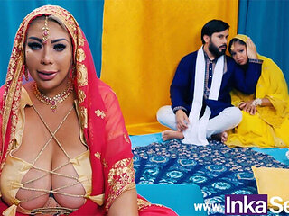 Busty Indian Stepmom Marina Gold Fucks Stepdaughter's BF - Creampie Doggystyle