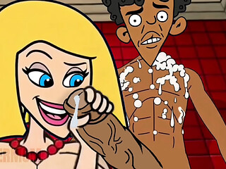 Two Cartoons: &quot_Slutty stepmom jerks off stepson'_s cock in the shower&quot_ and &quot_Married slut stars in interracial porn with Black men,&quot_ plus anal bonus from a married couple