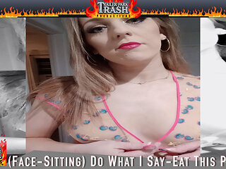 Face-sitting Humiliation Smoother with Pussy and Phat White Ass Cheeks