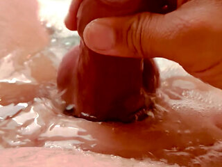 Jerking off in the bathtub