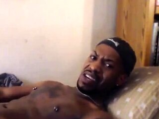 Big Black Cock Stroked by a Str8 Guy