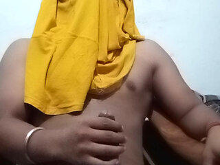 young indian play boy masturbation in his room when he alone at home.