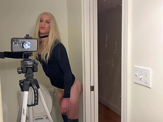 Hot Crossdresser Gets Fucked by Ejaculation Dildo