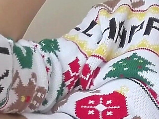 Christmas Anal Solo Games with Dildo
