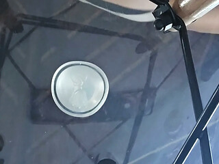 Close up translucent dildo fucking