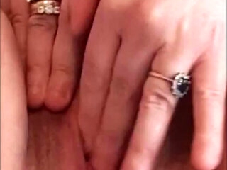 Masturbating Shaven pussy in closeup