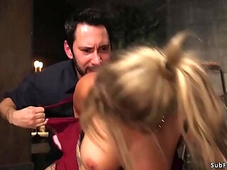 Hard abs big tits blonde niece of boss Savana Styles tries to trick warehouse worker Tommy and he turns the table and fucks her in rope bondage