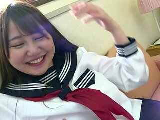 Asian college teen sucking cock