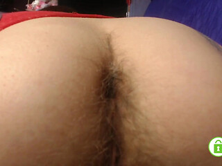Very Hairy Asshole Fingering Close up