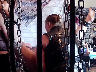 Part 2: Domina Satana & Lanista Bear Teaching Pegging Video with the Izars