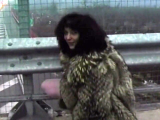 Horny MILF Stuffing Huge Dildo in Highway Adventure