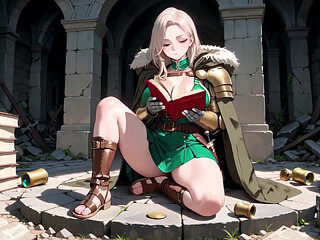 Lazy Afternoon in the Ruins Bedroom, Her Mechanical Arm Teasing Soft Skin While She Gazes at You with a Hazy Look.