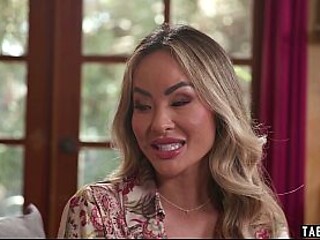 Petite Blonde Asian MILF StepMom Linda Lan Sucks and Licks Her StepSon's
