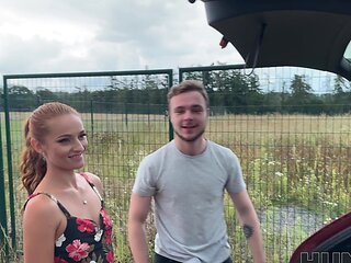 Hot czech couple Lucianna Lucci and Steve Q making love in car