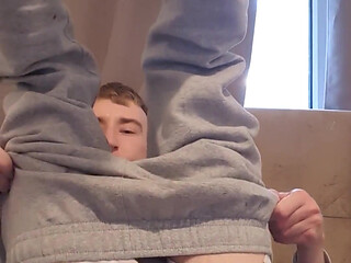 Skinny Lad Pulls Back Skin to Show Bellend