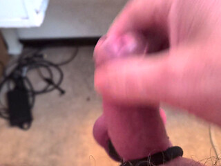 My Friend Is Sitting in the Chair and Playing with His Cock Means He Is Riding a Dildo