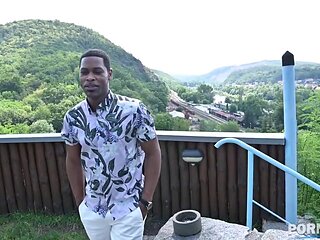 Blonde Czech Ariela Donovan drilled deep in doggy with humongous black cock GP1500