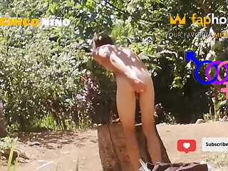 Skinny Young Man Penetrates His Nice Ass Outdoor Part 1