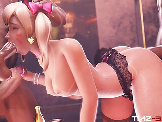 Robaatoo Tiaz-3dx D.va's Wild Party: Hardcore Fun with Three Studs