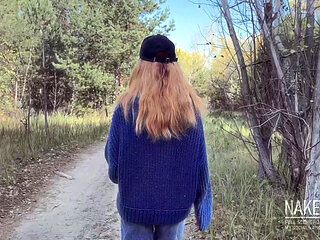 Stepsister pulled me into the forest for a blowjob - NakedCola