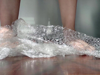 Barefoot Asmr Standing on Bubble Wrap