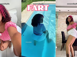 Chubby Girl Fart Loud Rips with Silly Goofy Faces Reactions