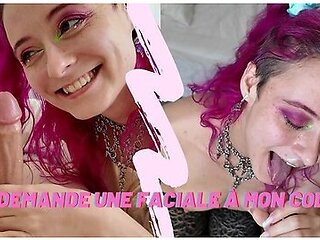 Pov French Alt Girl Sucks Her Roomates Cock And Gets A Huge Cum Facial