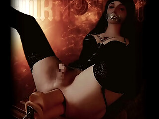 Hornyislut in 24 welcome, Bound Shemale gets  double anal destroyed with two big dildos mounted on a fuckmachine - Horror story mini movie - 1080p