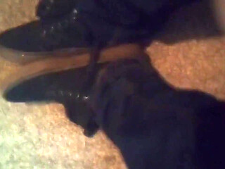 Black Dress Shoes & Cute Fuzzy Striped Dirty Socks (no Audio)