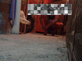 male-to-female transition in a public place