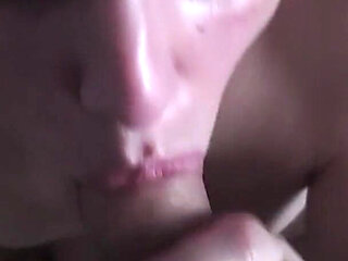 Amateur Cum in Mouth Deepthroat Blowjob on Her Knees