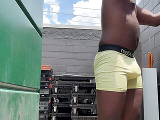 At Work Trying Not To Get Caught While I'm Getting Very Naughty Behind The Dumpster