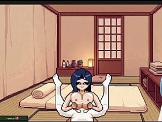 Busty anime babe gets fucked in the game
