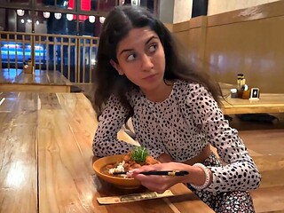 Hentai Girl Katty West Coated in Thick Cumshot During Wild Public Sushi Bar Romp: She Devours Cum