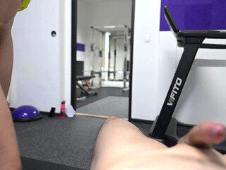 Gym POV - Trainer Fucks My Hairy Pussy After Workout