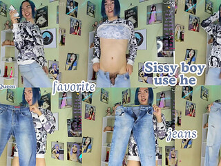 Sissy Boy Modeling Her Favorite Jeans Livecam