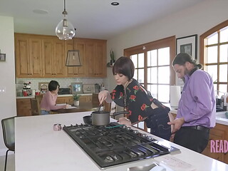 Woman Cooks While Getting Dick, Girl Studies While Sucking Dick (A Progressive Step Family)