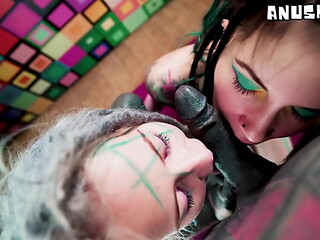 Crazy CINEMATIC BLOWJOB by two tattooed dreadheads