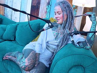 I converse about N - Needed - ASMR podcast SFW conversing punk bony nymph dreadlocks tat model tattooed damsel