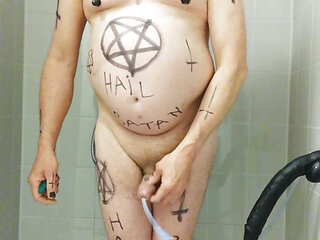 satan slave takes an extreme urine enema part 2