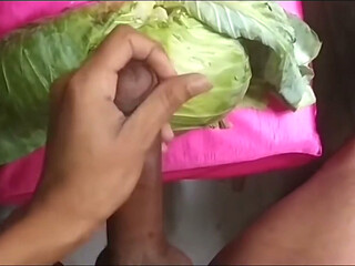 Desi College Boy Fucking a Cabbage