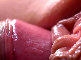 Extreme Close-Up Pussy Fucking - Macro Creampie with Viktoriacloseup & Vladimircloseup
