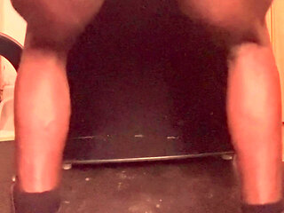 Fishnet Gear Squat & Wank Session